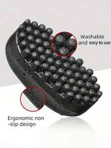 2pcs Black Hair Combs, Silicone Magic Twist Comb, Detangling Comb, Mini Portable Easy To Wash Curly Hair Styling Comb, African Curly Hair Comb, Durable Washable Non-Slip Styling Tool, Suitable For Home Salon Use For Men And Women, Twist Curly Hair Styling Portable, Washable, Durable, Suitable For Curly Hair, Made Of Rubber And Plastic, Specially Designed For Black Hair Styling - Black 2pcs - View 11