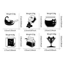 1Pc Of Black And White Minimalist Style Cat Brooch With Multiple Creative Cat Badges Student Party Versatile Backpack Accessories Jewelry - Multicolor - View 11