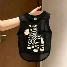 1pc Pet Dog Clothes, Navy Blue With White Mesh Bow Decor, Mesh Fabric, Sweet Style Vest, Suitable For Cats And Small Dogs, Spring/Summer - Multicolor - View 26