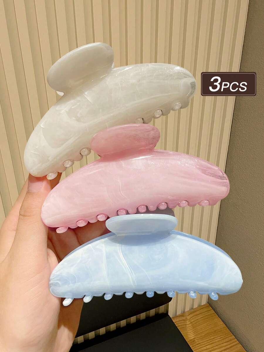 3 pezzi Fermagli per capelli da donna con sfumatura macaron, fermagli per capelli in resina lucida, fermagli per capelli grandi antiscivolo per capelli folti, fermagli per capelli con tenuta forte, accessori per la spiaggia / uso quotidiano / pendolarismo / accessori per capelli per feste, spiaggia, fermagli per capelli da donna, piccoli fermagli per capelli, accessori per capelli da donna, raccomandazione regalo