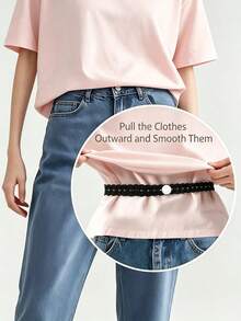 4pcs/Set Lace Trim Hem Waistband, Adjustable Hem Regulator, Invisible Button Extender, Suitable For T-Shirts, Dresses, Shirts, Sweaters And Pants, Used To Shorten Clothing Length, Universal Home Sewing Tool - Multicolor - View 1