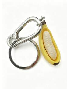 1pc 3D Half-Peeled Banana Keychain, Novel Fruit Pendant, Suitable For Backpacks And Wallets, Cute Japanese Style Food Charm, Unique Gift For Students, Couples, And Best Friends - Multicolor - View 12