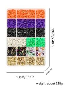 Approx. 2550PCS Halloween DIY Beaded Bracelet, Clay Soft Ceramic Acrylic Craft Bracelet Materials Kit, Suitable For Halloween Element Bracelets Or Other Jewelry Accessories Making Gifts/Ghost Festival Small Gifts - Multicolor - View 8