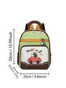 1pc Lightweight Burden-Reducing Children's Backpack, 2026 New Cute Cartoon Unisex Kindergarten School Bag - A - View 4