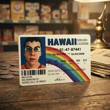 1件裝 McLovin 塑膠身分證卡－夏威夷駕照風格－趣味惡搞道具，防水且輕巧，適合派對、萬聖節、聖誕節、返校季等場合，亦可作為學習用品 - 單件 - 查看 1