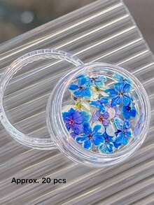 清新碎花美甲飾品 花園迷你五瓣花美甲素材 日系溫柔風 多色可選 約20件裝 天然乾燥花系列 造型略有不同 適用美甲DIY創作 - 彩色 - 查看 10