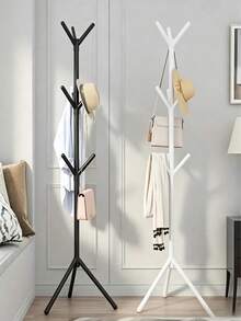 Bedroom Floor Standing Storage Rack, Vertical Coat Rack, 170cm Long X 50cm Wide, 9 Hooks Single Bar Design, Nordic Minimalist Style, Sturdy And Durable, Can Hang Clothes, Hats, Bags - Integrated Double Hook Rear Door Hanger - View 4