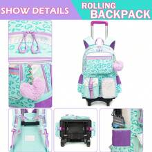 Girls' Rolling Backpack - Cute Carry-On Bag With Crossbody Bag And Pencil Case, Suitable For Elementary Students - 14+ Girls' Travel Luggage - Children's Rolling Bags - View 9