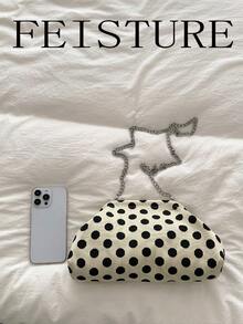 2026 Spring/Summer New Women's Polka Dot Hard-Shell Handbag - White - View 5