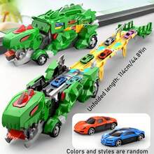 Best-Selling 3-In-1 Transformable Mecha Tyrannosaurus Rex Storage Racing Car, Free Assembly Extendable Track For Enhanced Play Experience, Multiple Cars Synchronized Battle Competition Full Of Fun, Boys And Girls Love It, Exquisite Holiday Gift For Halloween And Birthday Atmosphere - Multicolor - View 14