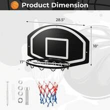 Wall Mount Basketball Hoop, 28.5¡¯¡¯ X 18¡¯¡¯ Large Backboard With 17¡¯¡¯ Rim, Shatter-Proof Backboard - Default Title - View 9