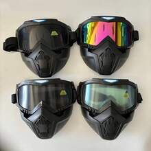 1pc Vintage Motorcycle Riding Face Mask Tactical Protective CS Mask Windproof Sandproof Dustproof Goggles - Multicolor - View 1