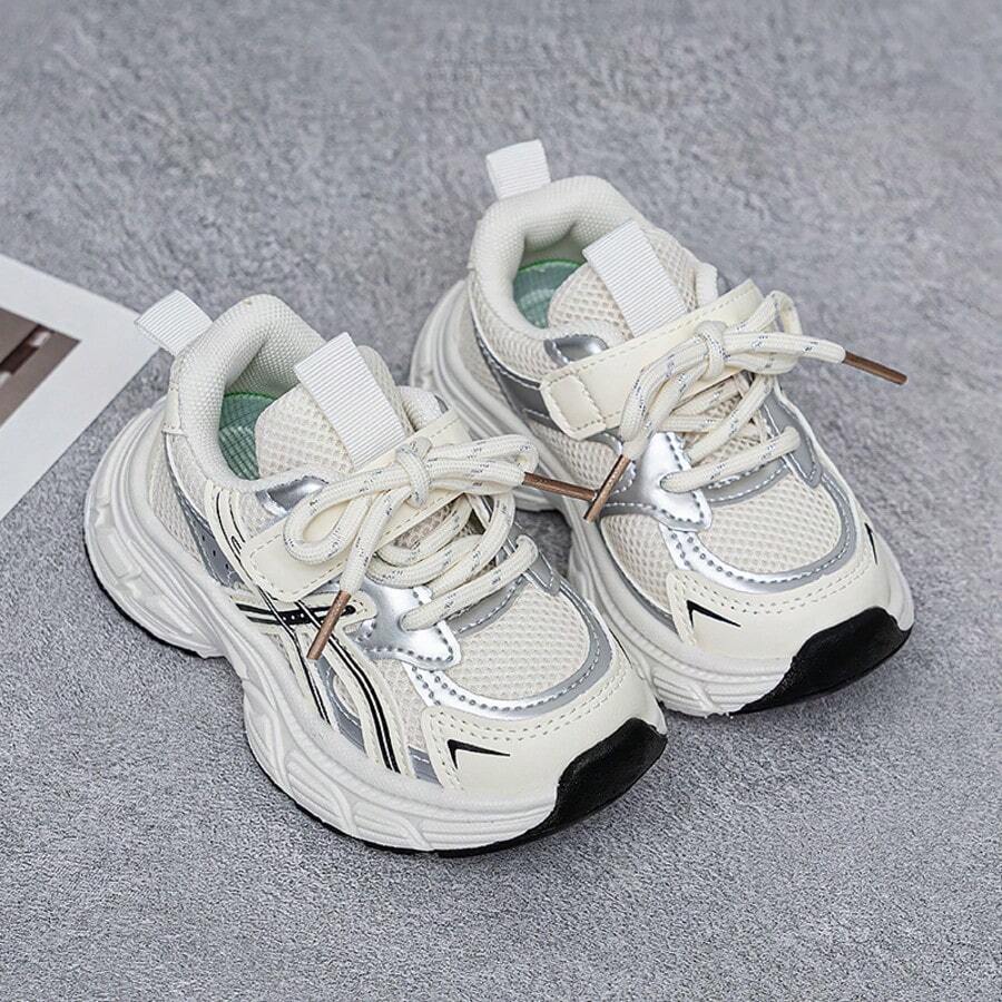 1 Pair Fashionable Baby Sports Shoes, Soft Breathable Fabric, Lightweight Cushioned Non-Slip Sole, Caring For Baby's Little Feet. Multiple Colors Available, Suitable For Running And Jumping, Essential For Cute Babies! - White - View 1