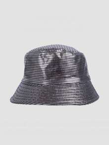 1 Peça Chapéu Balde Reversível Iridescente Brilhante com Escamas de Sereia, Chapéu de Proteção Solar Colorido da Moda para Festa, Apresentação e Palco para Homens e Mulheres - Multicolorido - Visão 12