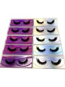10 Pasang Bulu Mata Palsu DD Curl Russian, Bulu Mata Palsu 3D Tebal & Lebat dengan Kotak Kertas Berkilau, Padat & Keriting, Ciptakan Efek Riasan Mata Kucing, Bulu Mata Palsu 8D Halus, Pertegas Kontur Mata, Panjangkan & Tebalkan Garis Bulu Mata, Raih Tampilan Riasan yang Lebih Halus. - Hitam - View 5
