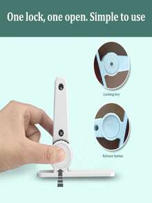 2/4pcs White Child Door Knob Lock, ABS Material, Easy Installation Without Tools, Multi-Adjustable Fit Most Door Handles, Prevent Children & Pets From Opening - White - View 11