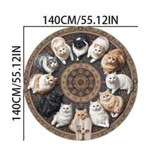 1件装猫咪图案圆形地垫，装饰地毯，卧室装饰，地垫，地毯，家居装饰，客厅地毯，小客厅地毯，卧室地毯，客厅家居装饰，户外地毯，可水洗地毯 - 多色B - 查看 12