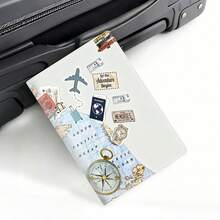 Juego de 2 piezas de Portapasaporte & Etiqueta de equipaje, hecho de material PU ligero, adecuado para bolsas de viaje, mochilas, bolsas de gimnasio, identificación de maletas & pases de abordar - Esencial de viaje, regalo perfecto para Navidad, Pascua & Día de San Valentín - Multicolor - Ver 6