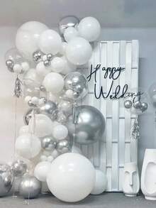 White Balloons 135 Pcs Different Sizes 36 18 12 10 5 Inch Latex Balloons Matte Arch Kit Garland For Birthday Graduation Baby Shower Anniversary Wedding Party Decorations - 白色 - 查看 7