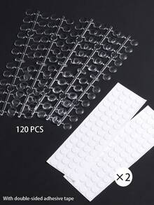 120/240 Peças Adesivos de Exibição de Unhas Falsas com Ponto Redondo para Tabela de Cores de Esmalte, Tabela de Exibição de Cores de Arte de Unhas Transparente com Adesivo no , Adequado para Treinamento e Prática de Esmalte de Unhas - Multicolorido - Visão 7