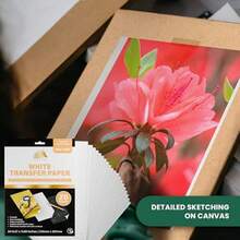 Graphite Transfer Paper, 20 White Sheets - Wax Free - Erasable - Smudge-Free - Ideal For Drawing And Tracing - Premium Arts And Crafts Supplies - GraphiteWhite - View 7