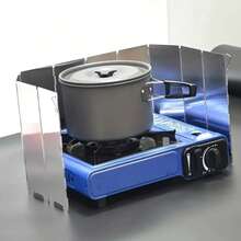Cortavientos portátil y plegable para cocinar al aire libre, accesorio esencial para cocinar en senderismo, picnic y camping; opción ideal de accesorio a prueba de viento, útil para actividades de cocina al aire libre y picnic - Multicolor - Ver 5