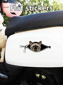 Realistischer Reißverschluss-Späh-Aufkleber mit deutscher Lockenkatze, Vinyl-Aufkleber, geeignet für Autos, Elektrofahrräder, Motorräder, Wanddekoration, Kratzerabdeckung - Verschiedenfarbig - Übersicht 5
