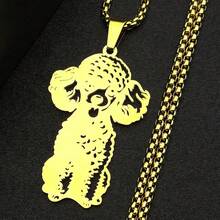 Teddy Poodle Dog Chain Women Men Stainless Steel Silver Color Lovely Puppy Animal Doggy Hiphop Clavicle Pendant Jewelry Decor - Necklace - View 9