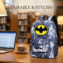 Set Ransel Kasual 3 Bagian Batman dari Warner Bros. (WB) - Ransel Pelajar Kapasitas Besar dengan Motif Fashion Gaya Kampus, Ransel Luar Ruangan, Gaya Kartun Lucu; Cocok untuk Hadiah Kembali ke Sekolah, Halloween, dan Natal. - MultiWarna - View 10