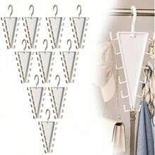 V Shaped Double-Sided Closet Organizer Hanger, 360° Rotating Multi-Layer Vertical Clothes Storage Rack With 12 Hooks - Multicolor - View 1