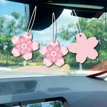 Pengharum Ruangan Gantung Mobil Berbentuk Bunga Sakura Warna Merah Muda Gradien - A - View 1