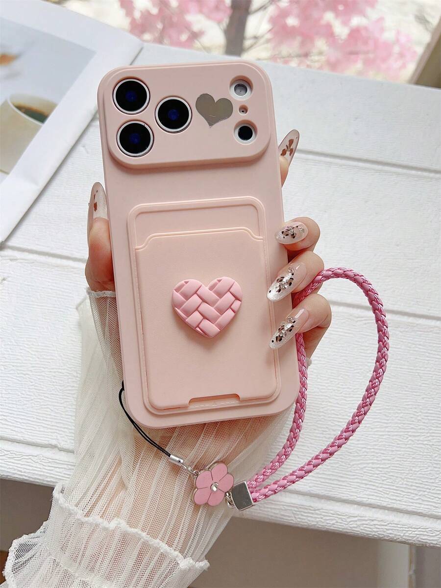 1pc Card Slot Phone Case DIY Heart 2026 Latest Hot-Selling Cat Phone Case [International Version Not Local Version] Suitable For Galaxy S26, S25, S24, S24Plus/S24+, S24Ultra, S24FE, S20, S21, S22, S23, 11/11 Pro/11 Pro Max/12/12 Pro/12 Pro Max/13/13 Pro/13 Pro Max/14/14 Pro/14 Pro Max/15/15 Pro/15 Pro Max/16/16 Pro/16/17 Pro Max, IPhone16E Shaped Handle Shockproof Protection Silicone Case