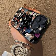 Funda para teléfono con estampado de gafas de sol de panda, compatible con Samsung, Apple, VIVO, OPPO, , Transsion, ,  y Honor. Fabricada en TPU, ofrece protección contra golpes y caídas. Un regalo ideal para familiares y amigos. - Negro - Ver 6