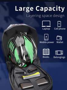 Rider/Biker Backpack LED Backpack Display Backpack Expandable Storage Helmet Motorcycle Backpack Cyberpunk Style Motorcycle Rider Backpack LED Display Bag Released For Motorcycles, Customizable Smartphone-Operated LED Design For Unlimited Creativity - View 7