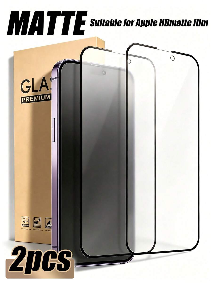 Gorilla Hero 2 piezas, Protector de pantalla de vidrio templado mate de alta definición, cobertura de pantalla completa, tacto sensible, resistente a arañazos, protección de alta resistencia 9H, instalación fácil sin burbujas, capa oleofóbica electrochapada con fuerte anti-huellas, resistente al agua, fácil de limpiar. Adecuado para metro, oficina, tacto suave. Compatible con iPhone 17 Pro Max/17E/16 Pro Max/17 Pro/17/16/15/14/13/12/Mini/11