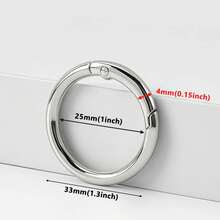 10pcs Spring O Ring Clip Clasp Round Keychain For Bag Purse Handbag Strap Men Women's Keychain,Keychain Making Supplies - Multicolor - View 2