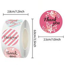 1pc Pink Thank You Sticker, Soft Healing Light Pink Main Tone, Suitable For Teens Decorating Journals And Notebooks, Men And Women Decorating Gift Boxes And Office Documents, Easily Adapts To Scene Needs, Roll Design For Easy Carrying And Cutting, Use As Needed Without Waste, Meets Both Teens' Pursuit Of Personalized Expression And Adults' Focus On Life Aesthetics, Soft Misty Texture Reduces Formality, Making Gratitude More Sincere And Lively - Multicolor - View 8