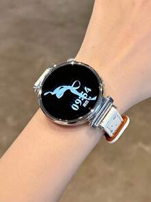 Y2K 時尚可愛銀色亮片閃粉星星細錶帶，兼容 Galaxy Watch Band 7 6 5 4 5 Pro，甜美女孩款人造皮革腕帶附保護殼，兼容 Galaxy Watch 系列 40 43 44 45 47mm - 白色 - 查看 4