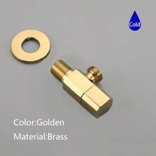 Mini All-Copper Single Cold Water Angle Valve, Bathroom Use, Gun Gray And Gold Bathroom Toilet Angle Valve - 1/2 - View 11