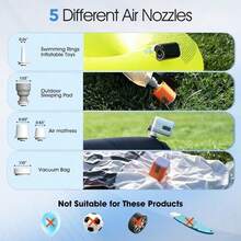 Portable Mini Air Pump – Rechargeable 1600mAh, 3.8kPa, Built-In Light, Inflator/Deflator For Sleeping Pads, Pool Floats, Camping - Multicolor - View 4