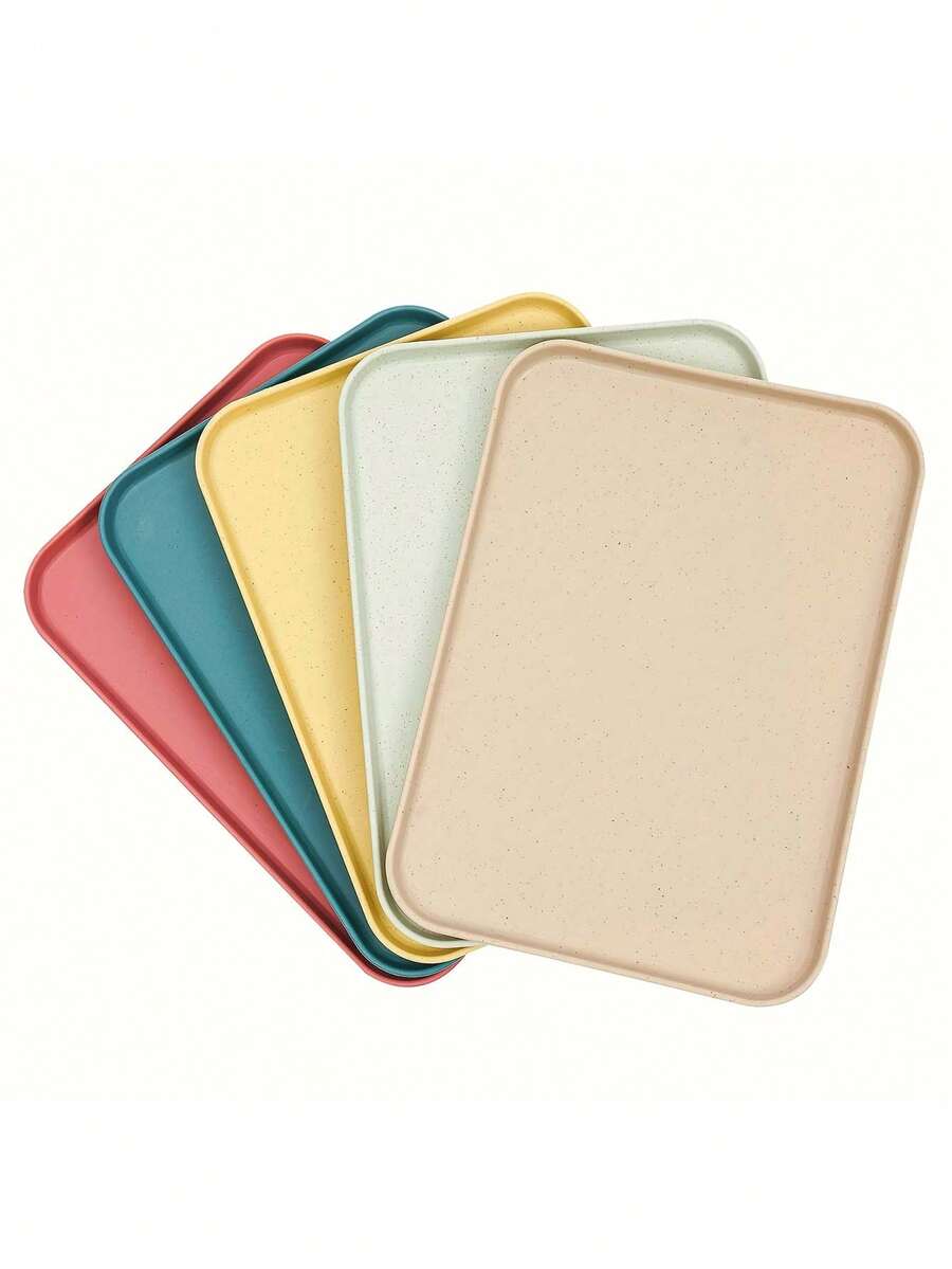 1pc Plastic Fast Food Tray, Bulk Colorful Cafeteria Food Tray, Rectangular Meal Tray, Restaurant Lunch Tray, Suitable For School, Party, Kitchen, Cafe, BBQ Dining, 10 Colors (30.48 X 22.86 Cm) - View 1