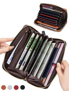 MIYIN Vintage Women's Wallet - Large Capacity Retro Style, Multiple Banknote & Card Slots, Zipper Closure, Durable & Spacious, Ideal For Everyday Use - Multicolor - View 2