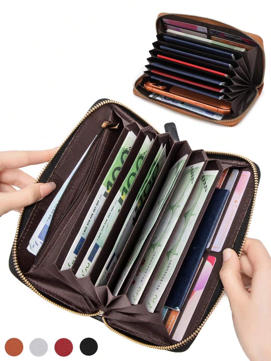 MIYIN Vintage Women's Wallet - Large Capacity Retro Style, Multiple Banknote & Card Slots, Zipper Closure, Durable & Spacious, Ideal For Everyday Use