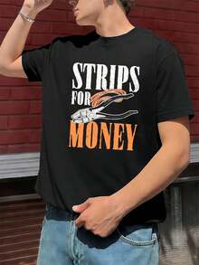 Lustiges Grafik-T-Shirt Für Herren Im L?Ssigen Stil, Atmungsaktiv, Mit Grafikdesign - Black - View 1