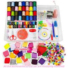 150 Colors 100 Colors 80 Colors 32 Colors + 36 Colors DIY Set, Includes Various Letter Beads, Round Beads, Faux Pearls, Various Tools, Cross Stitch Thread Box, 3-Layer Embroidery Thread Set, Winding Board, Embroidery Needle Box, Portable Storage - Multicolor - View 17