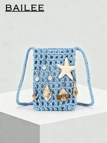 BAILEE Hand-Woven Polyester Yarn, Decorated With Complex Marine Life Elements. A Phone Case That Enhances Women's Elegant Elegant. - Multicolor - View 1