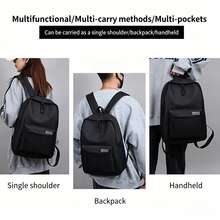 1pc Breathable Lightweight Backpack, Unisex Couple Style, For School, Office, Casual Travel, Large Capacity Bookbag, Campus Bag School Supplies - Men's and Women's Backpacks - View 9