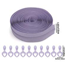 Dây kéo nylon số 3 dài 5 thước Anh kèm 10 đầu kéo hình trái tim = 1 gói, dây kéo số 3 nhiều màu sắc kèm đầu kéo hình trái tim, thích hợp cho túi xách, ví, may vá thay thế, ví tự làm, v.v. - Nhiều màu - Xem 22