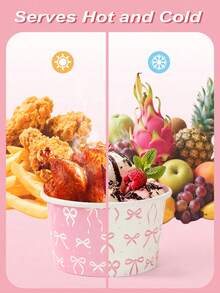 10 piezas de cuencos de papel con lazo rosa, cuencos de helado con lazo rosa, cubos de palomitas, cajas de aperitivos, recipientes para patatas fritas, bandejas de comida, decoraciones de fiesta con lazo rosa, decoraciones de fiesta de revelación de género, decoraciones de boda, vajilla desechable para fiesta de cumpleaños de princesa rosa - multicolor - Ver 9