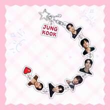 JK, J-HOPE, JIMIN, V, JIN, RM <ARIRANG> 壓克力鑰匙圈，背包配件，書包掛勾，黑色系列，演唱會與見面會必備粉絲周邊，每位成員鑰匙圈，ARMY 專屬 - 彩色 - 查看 4